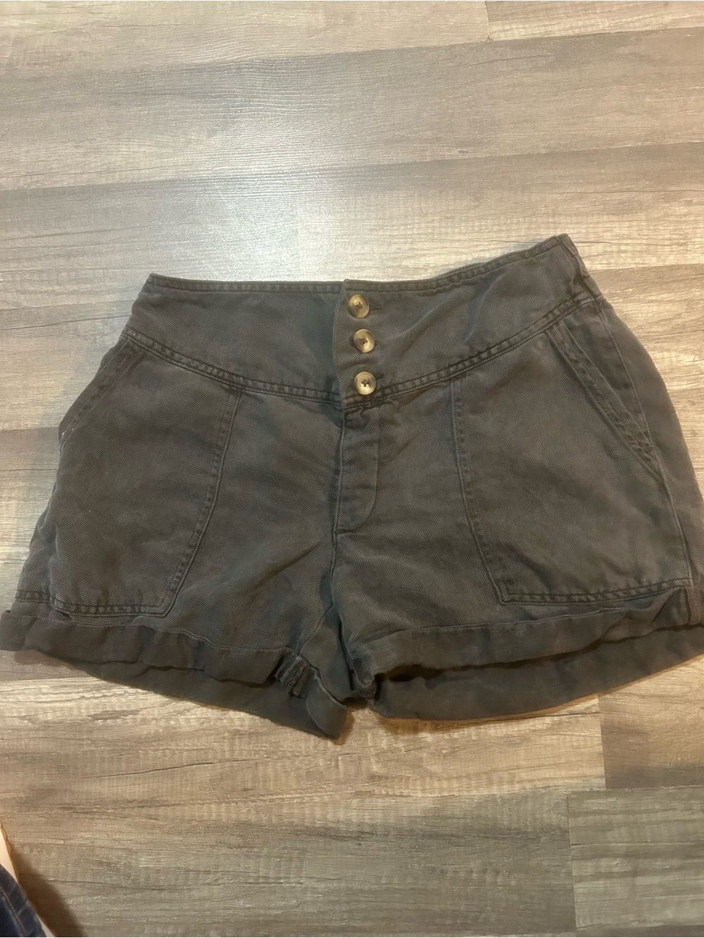 aerie Women’s Shorts High-Waist lightweight Charcoal Gray Size Small